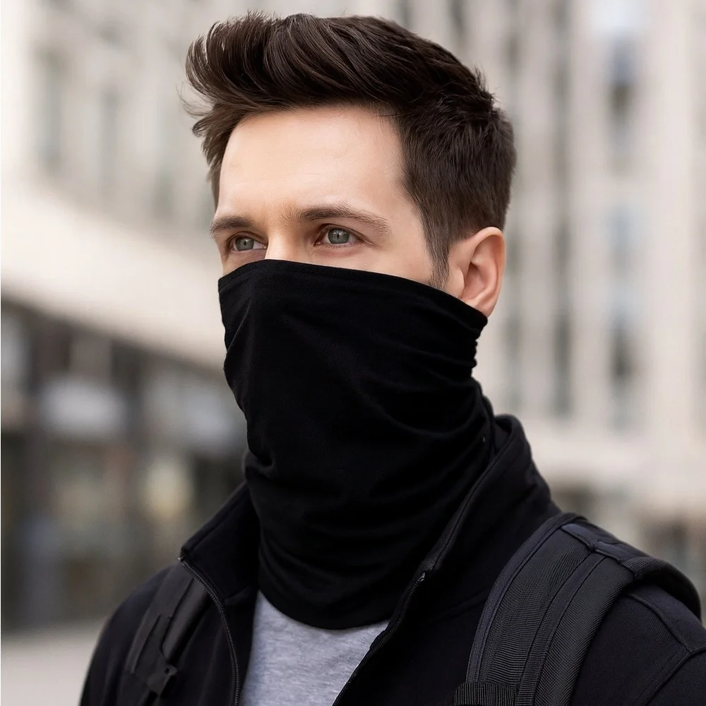 4-Pack Neck Gaiter Bundle | Black & Charcoal Gray | Unisex Face Cover